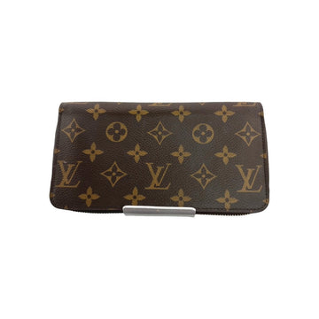 LOUIS VUITTON Long Wallet Purse M41895 Monogram canvas Brown Zip Around Monogram Fuchsia Women Used