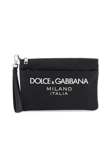 Nylon Pouch With Rubberized Logo