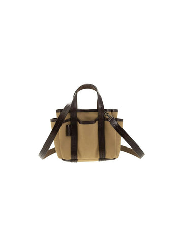 GARDENCA BASXS - GIARDINIERA MINI CANVAS AND LEATHER TOTE BAG