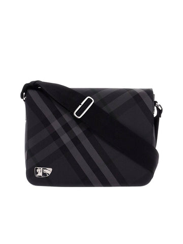 Checkered Nylon Messenger Bag