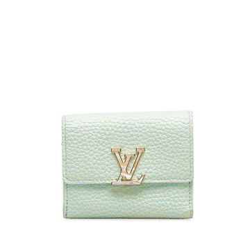 Louis Vuitton Portfolio Capsine XS Summer Star Dust Double Folded Wallet Compact Wallet M81528 Green Leather  Louis Vuitton