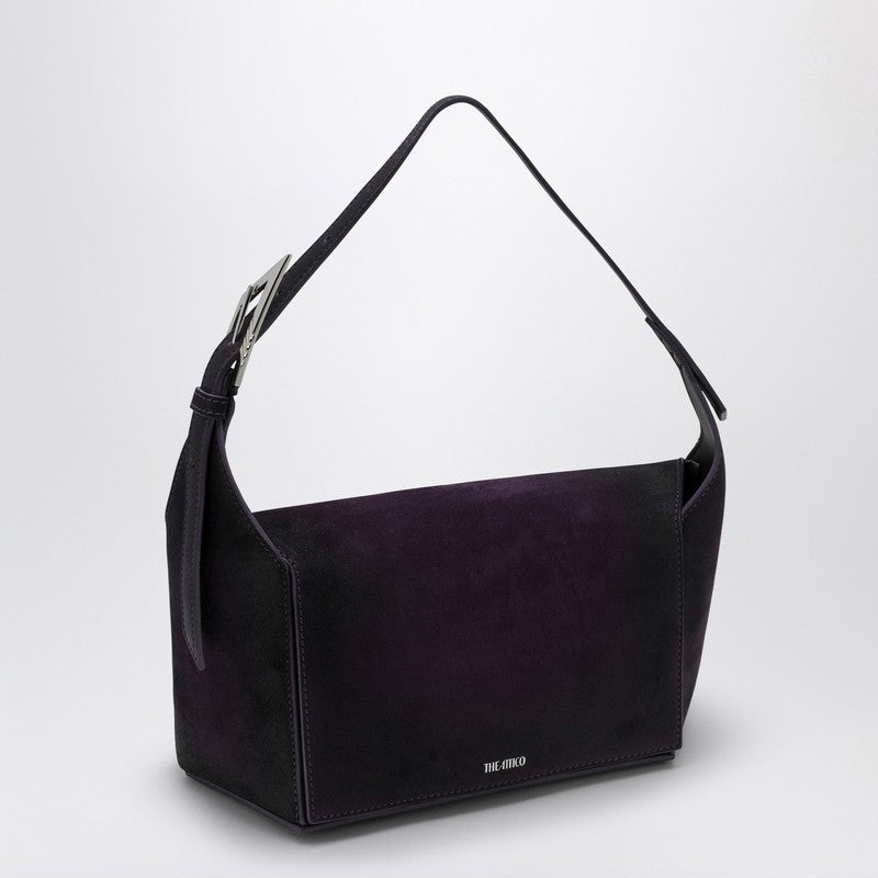 The Attico Dark Violet 7/7 Suede Shoulder Bag Women