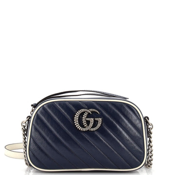 GG Marmont Shoulder Bag Diagonal Quilted Leather Small