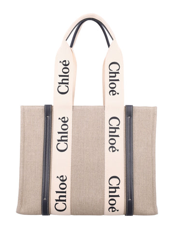 LINEN WOODY TOTE BAG