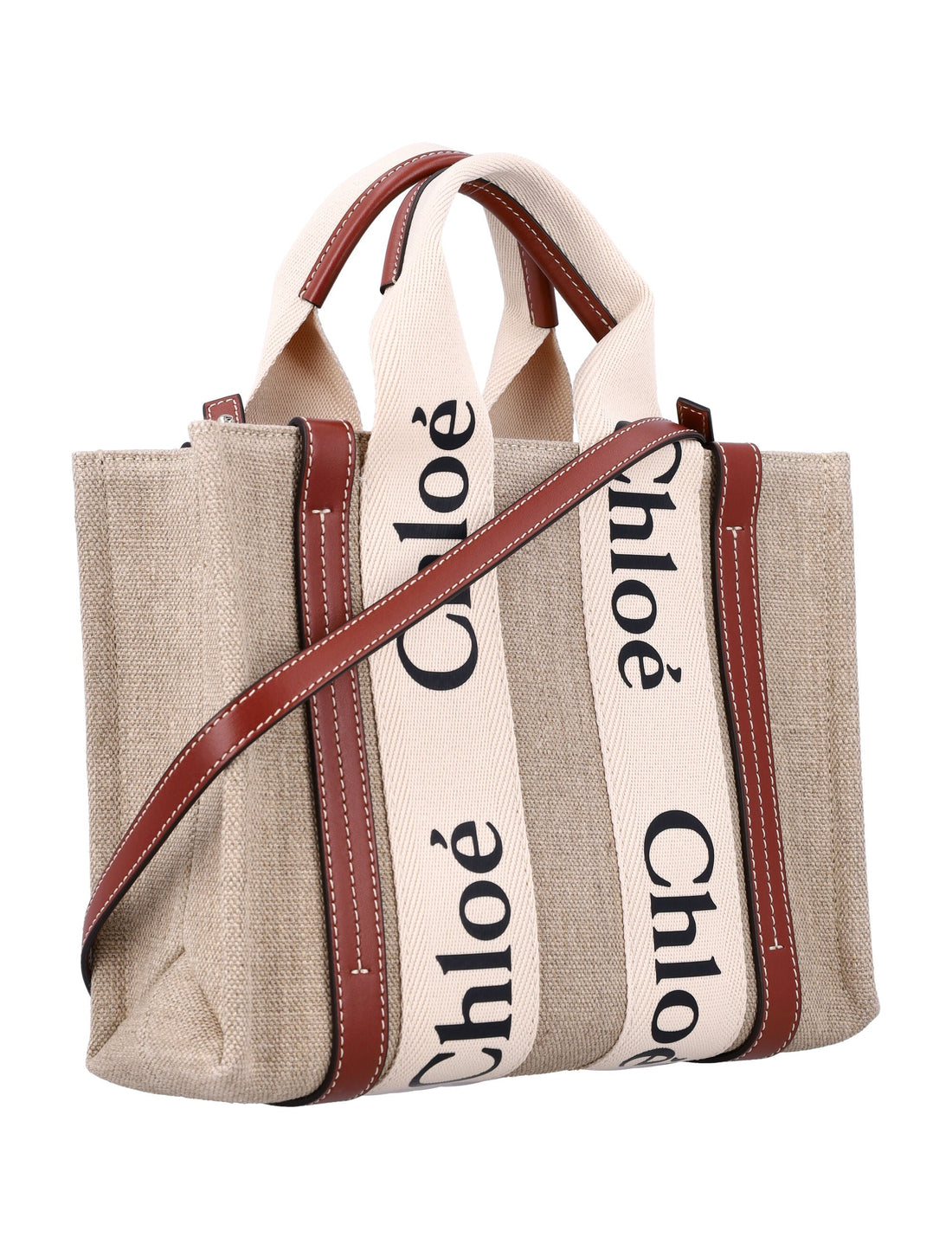 LINEN WOODY MEDIUM TOTE BAG