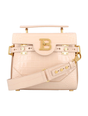 B-BUZZ 23 CROCCO-EMBOSSED LEATHER BAG