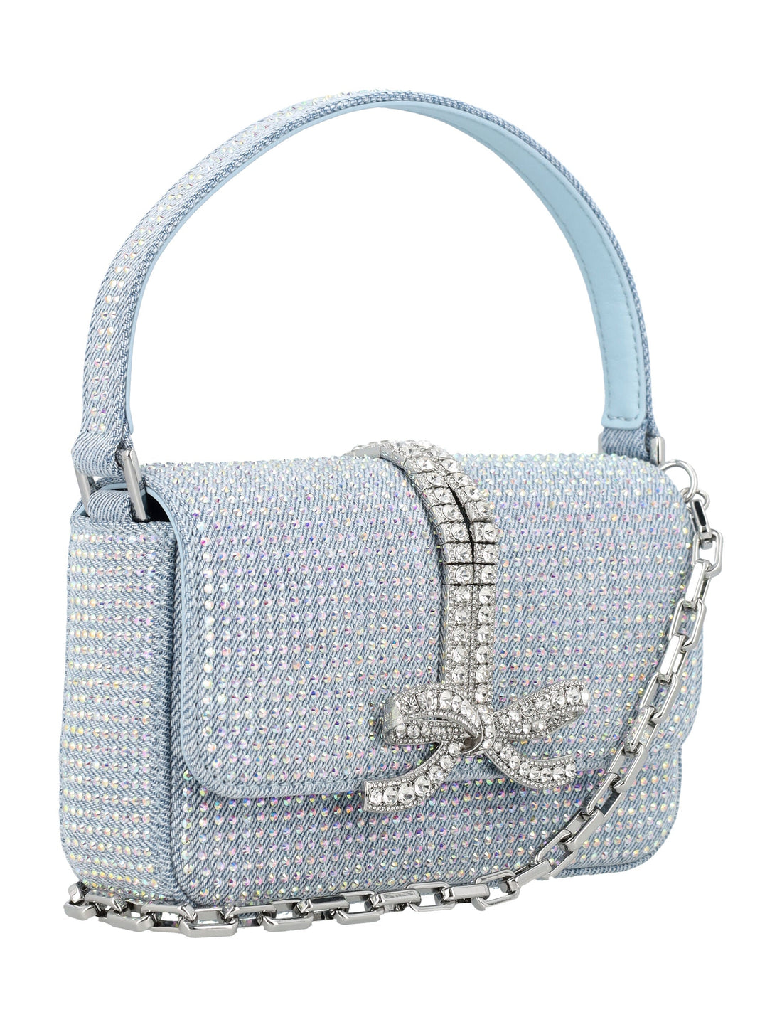 BLUE RHINESTONE DENIM BAGUETTE