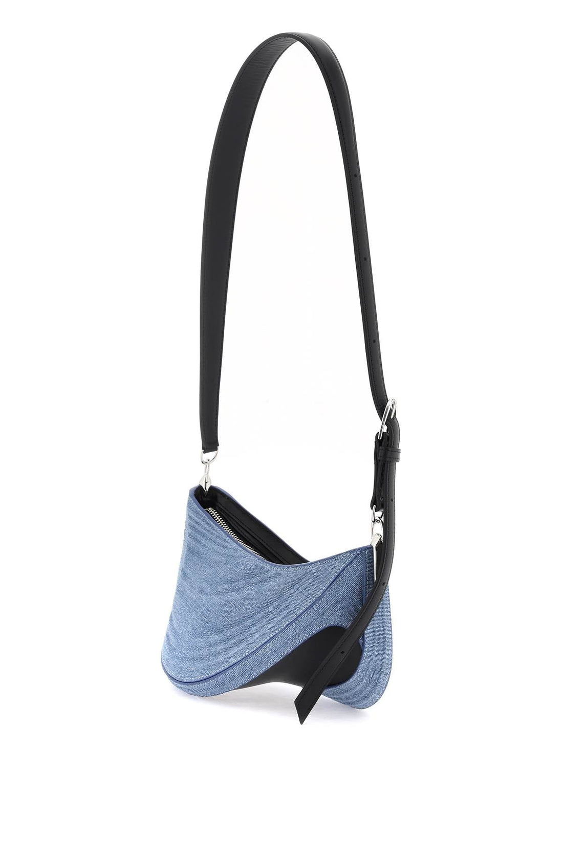Mugler Small Denim Spiral Curve 01 Shoulder Bag Women