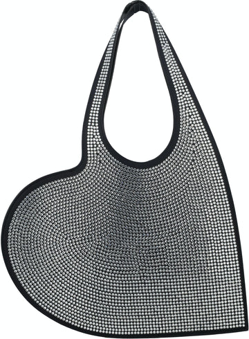 Heart Tote Bag With Crystals