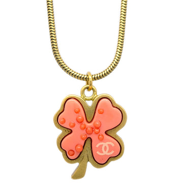 Chanel Clover Pendant Necklace Gold 03P
