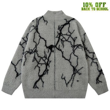 Makersluxe® Faux Mink Knit Sweater Cardigan Lightning