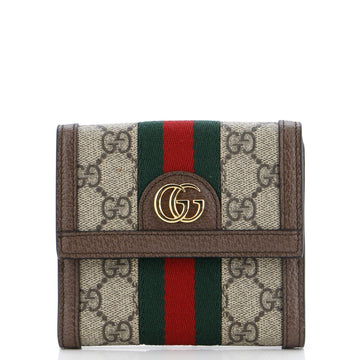 Ophidia French Flap Wallet GG Coated Canvas Compact
