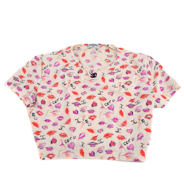 Chanel lipstick-print cropped T-shirt #42
