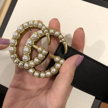 Makersluxe - Women's Pearly G Buckle Wide Belt