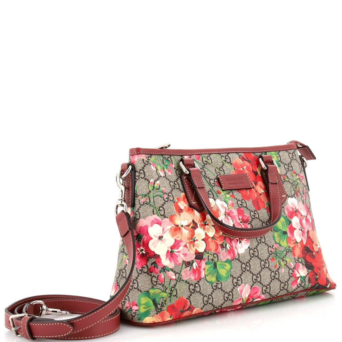 Convertible Tote Blooms Print GG Coated Canvas Small