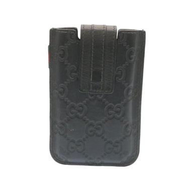 GUCCI Guccissima GG Canvas Smart Phone Case Leather Black 27996