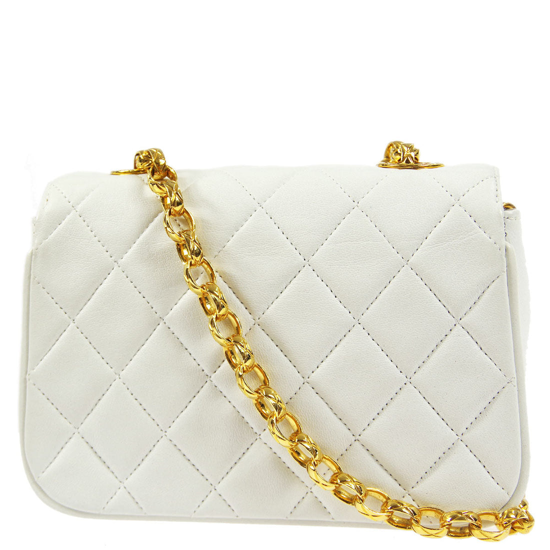 Chanel 1991-1994 * White Lambskin Bijou Chain Shoulder Bag