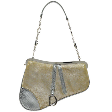 Christian Dior 2003 John Galliano Suede Saddle Handbag