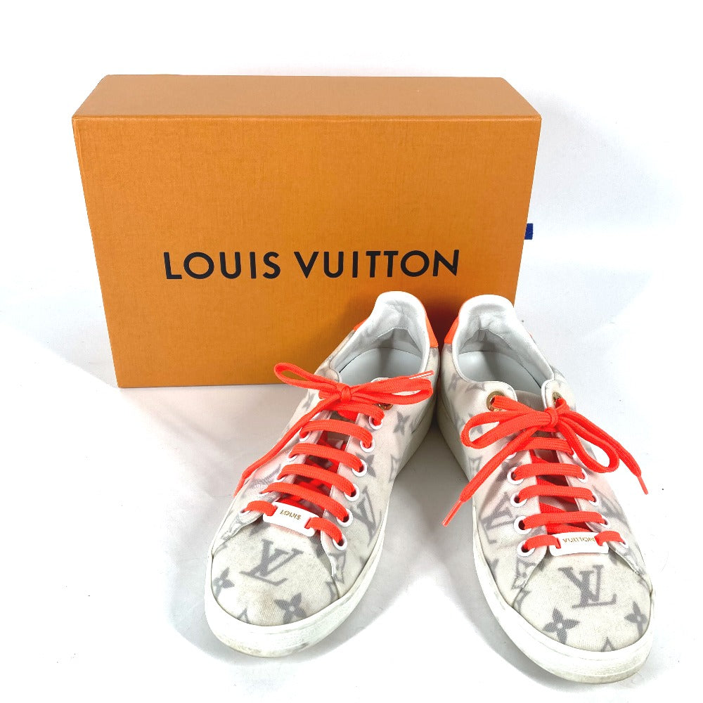 LOUIS VUITTON sneakers PVC white Front Row Line Monogram Lace Shoes Shoes Women 36 Used