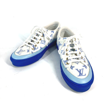 LOUIS VUITTON sneakers 1A65TZ leather blue Monogram Stellar line technical fabric Women 36.5 Used