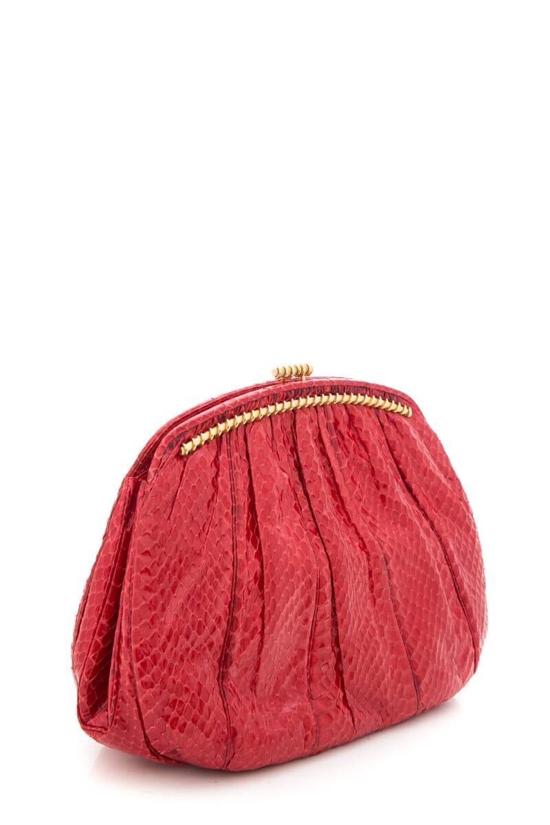 Judith Leiber Red Snake Clutch