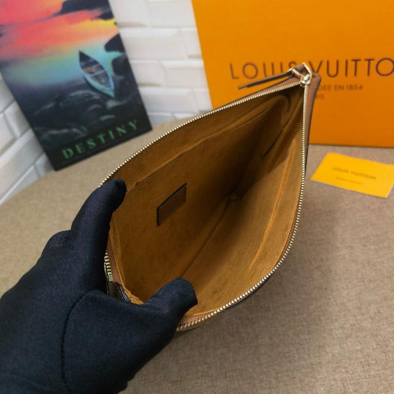 Makersluxe - Pochette Monogram Clutch Brown