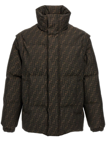 FENDI FF Jacquard Nylon Puffer Jacket for Women