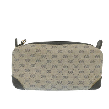 GUCCI Micro GG Canvas Pouch PVC Leather Navy 29455
