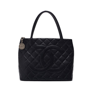 Chanel Matrasse ed Tote Caviar S Black (Silver G ) 's Bag Lady's Start Bag Tote Bag Hybrid ? Ship? Khao Yamamoto Online