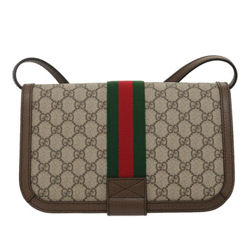GUCCI GG Supreme Ophidia Web Sherry Line Shoulder Bag Beige 29884A