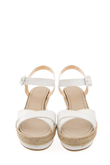 Christian Louboutin "Almerio 60" White Wedge SZ 38