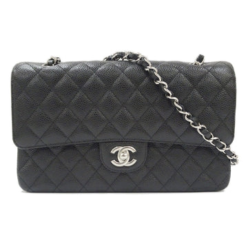 CHANEL Matrasse 25 Classic Handbag W Flap Bag A01112 Black Silver  Green  S Caviar Skin Shoulder Bag New