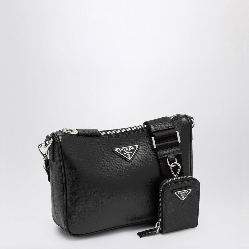 Prada Small Black Saffiano Shoulder Bag Men