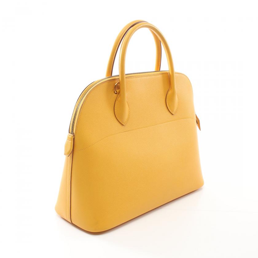 Hermès Bollide 35 Cushbel Handbag 2way Bag Leather Yellow