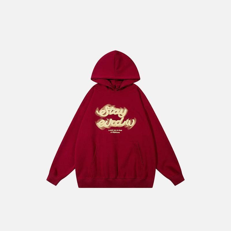 Letter Print Star Oversized Hoodie