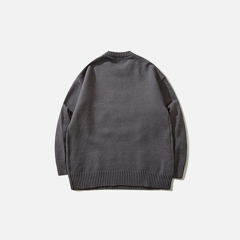 Loose Shy Dog Printed Sweater