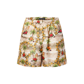Monogram Silk Drawstring Shorts