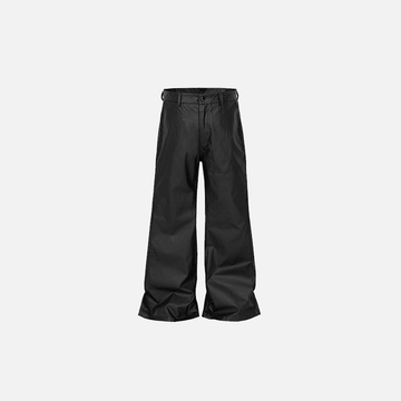 Leather Black Wide-Leg Pants