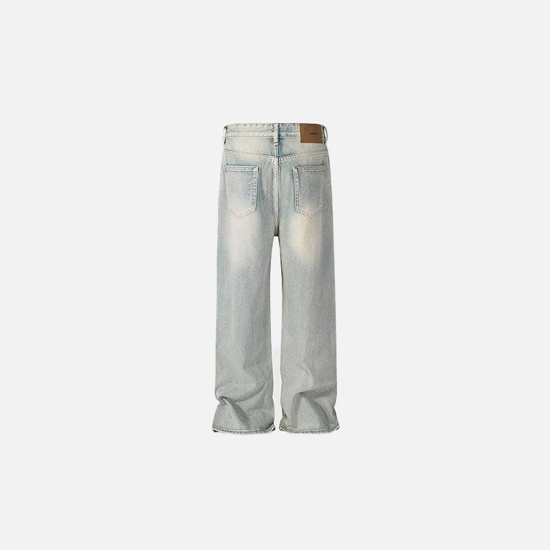 White Washed Straight Leg Jeans