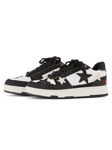 Makersluxe Vintage Star Skateboard Sneakers-1607