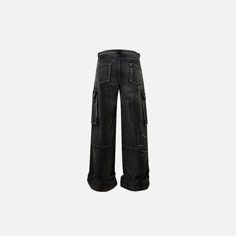 Graffiti Patch Cargo Denim Pants