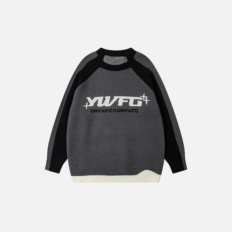 Y2k Vintage Color Contrast Sweater