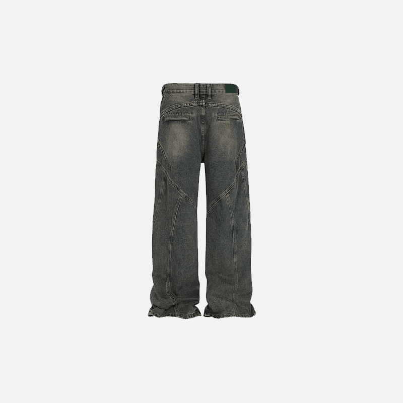 Loose Straight Stitching Desert Jeans
