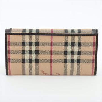 Burberry Leather Long Wallet Beige