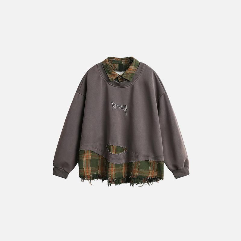 Retro Ripped Patchwork Shirt