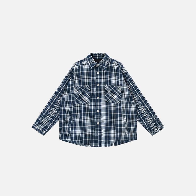 Loose Retro Plaid Shirt