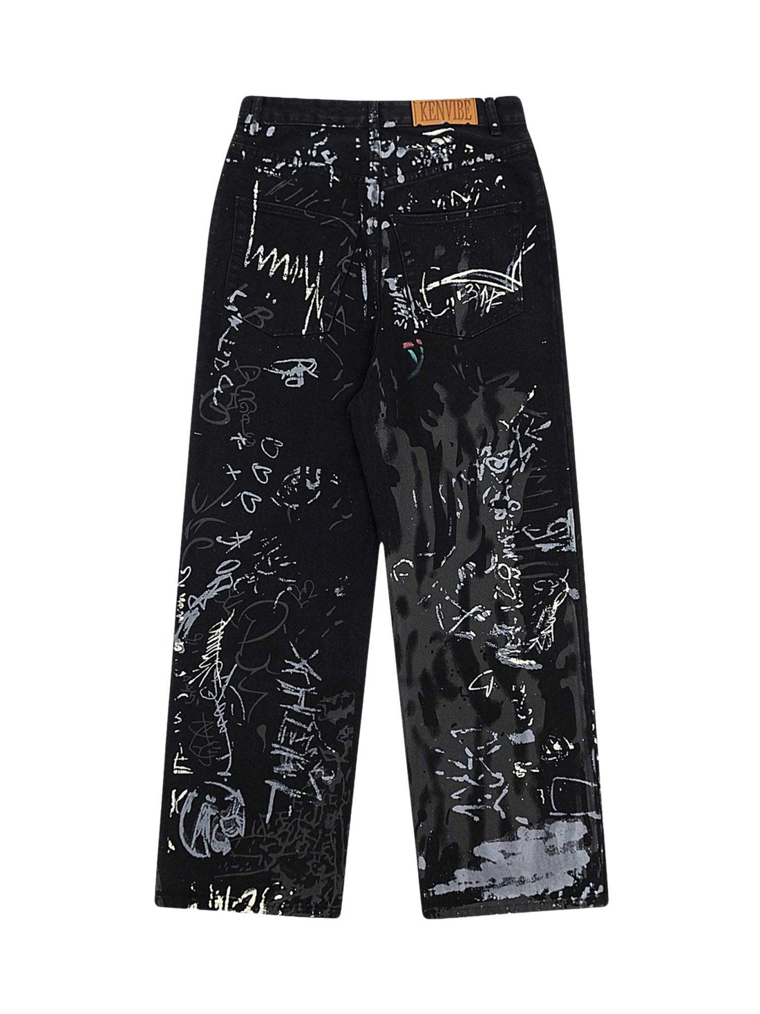 Makersluxe American Graffiti Letter Print Jeans - 1914