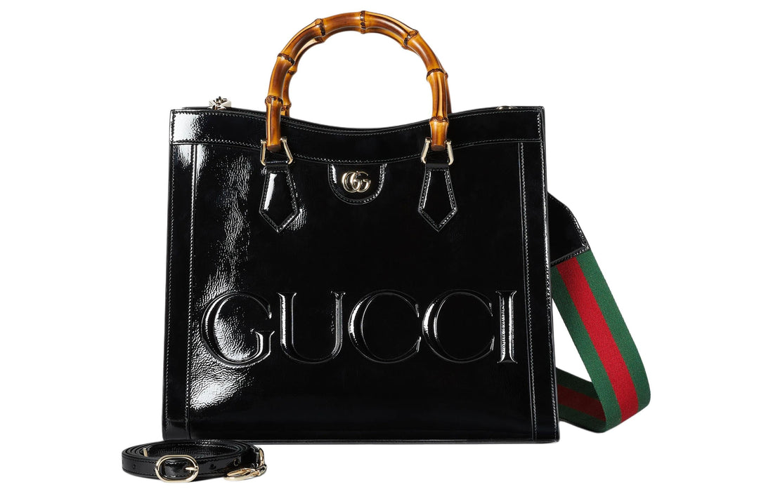MLB Gucci Diana Medium Tote Bag 'Black Leather' 678842-AADJQ-1060