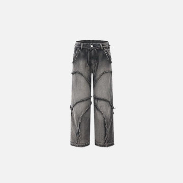 Crisscross Stitch Baggy Jeans