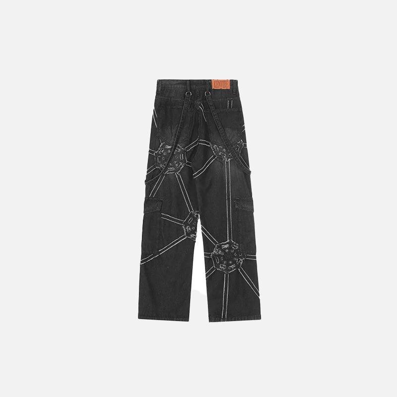 Vintage Washed Embroidery Denim Jeans